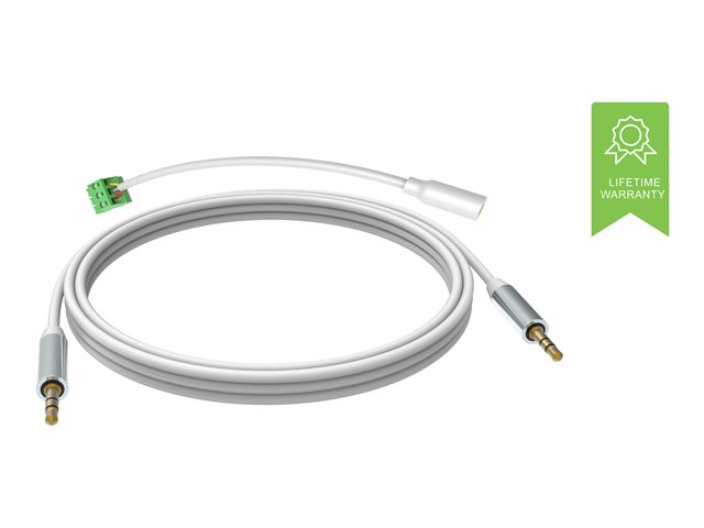 5 m 3.5mm Minijack cable - gold plated connectors - double-insulated with aluminium foil - tinned copper spiral shielding - mini jack (m) to mini jack (m) - outer diameter 3.0 mm - 26 awg - white