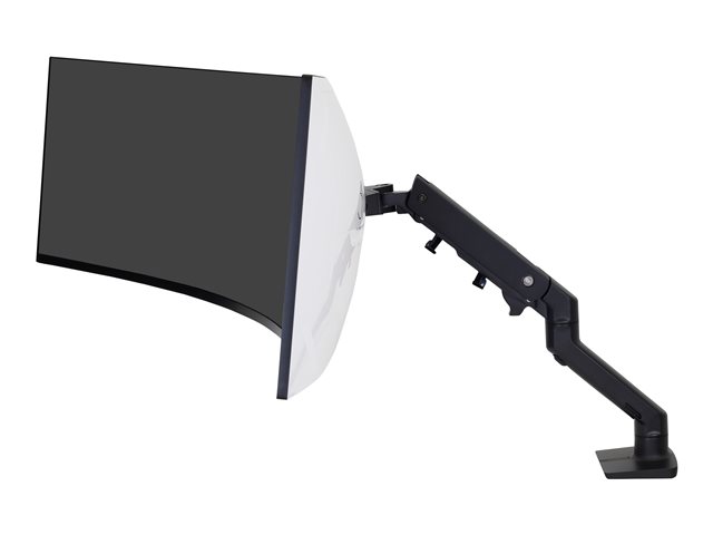 Ergotron HX - Mounting kit (articulating arm, desk clamp mount, grommet mount, mounting hardware, extension part, HD pivot) - Constant Force Technology - for LCD display/ curved LCD display - matte black - screen size: up to 49"