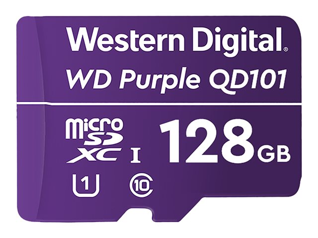 WD Purple WDD128G1P0C-85AEL0 - Flash memory card - 128 GB - UHS-I U1 / Class10 - microSDXC - purple