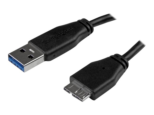 StarTech.com 1m 3ft Slim USB 3.0 A to Micro B Cable M/M - Mobile Charge Sync USB 3.0 Micro B Cable for Smartphones and Tablets (USB3AUB1MS) - USB cable - Micro-USB Type B to USB Type A - 1 m
