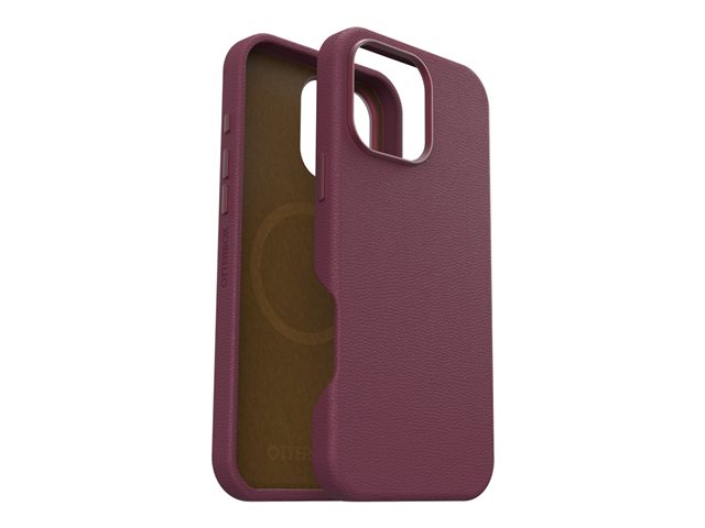 OtterBox Symmetry Series - Back cover for mobile phone - MagSafe compatibility - cactus leather, polyurethane - foxberry (pink) - for Apple iPhone 16 Pro