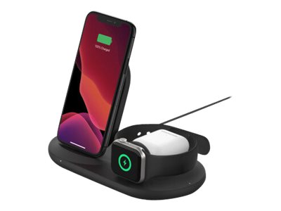 BELKIN 3-IN-1 WIRELESS PAD/STAND/APPLE WATCH - BLACK
