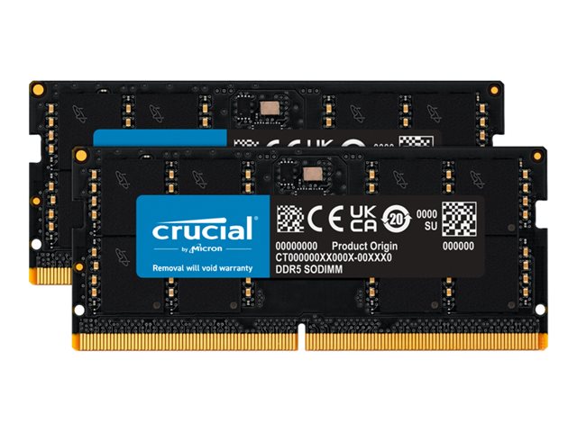 Crucial - DDR5 - kit - 128 GB: 2 x 64 GB - SO-DIMM 262-pin - 2800 MHz / PC5-44800 - 1.1 V - on-die ECC - black