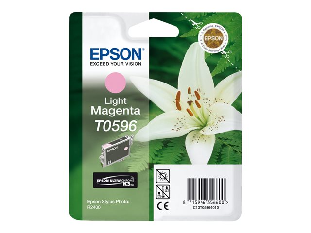 Epson Ink Cartridges, Ultrachrome K3, T0596, Lily, Singlepack, 1 x 13.0 ml Light Magenta