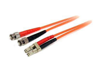 StarTech.com 1m Fiber Optic Cable - Multimode Duplex 62.5/125 - LSZH - LC/ST - OM1 - LC to ST Fiber Patch Cable (FIBLCST1) - Patch cable - LC multi-mode (M) to ST multi-mode (M) - 1 m - 1 m - fibre optic - duplex - 62.5 / 125 micron - orange
