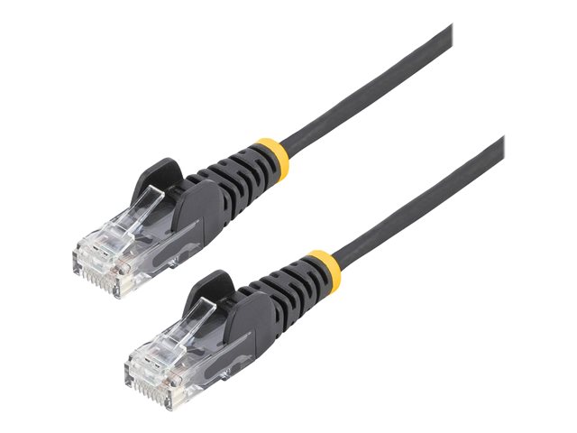 StarTech.com 50cm Slim LSZH CAT6 Ethernet Cable, 10 Gigabit Snagless RJ45 100W PoE Patch Cord, CAT 6 10GbE UTP Network Cable w/Strain Relief, Black, Fluke Tested/ETL/Low Smoke Zero Halogen - Category 6 - 28AWG (N6PAT50CMBKS) - patch cable - 50 cm - black
