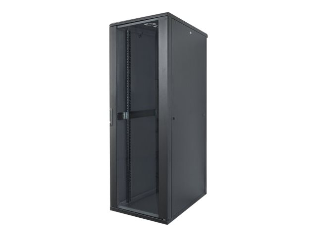 Intellinet Network Cabinet, Free Standing (Standard), 36U, Usable Depth 123 to 373mm/Width 503mm, Black, Flatpack, Max 1500kg, Server Rack, IP20 rated, 19", Steel, Multi-Point Door Lock, One Lock Per Side Panel, Three Year Warranty - rack - 36U