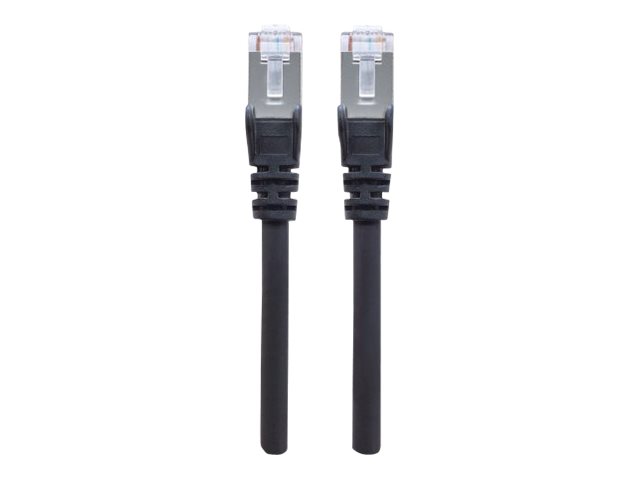 Intellinet Network Patch Cable, Cat7 Cable/Cat6A Plugs, 0.25m, Black, Copper, S/FTP, LSOH / LSZH, PVC, RJ45, Gold Plated Contacts, Snagless, Booted, Lifetime Warranty, Polybag - patch cable - 25 cm - black