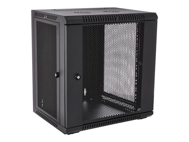 12U RACK WALL MOUNT ENCLOSURE LOCKING VENTED DOORS 450MM
