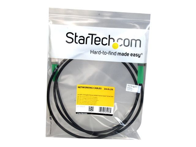 Startech MSA Uncoded Compatible 2m 40G QSFP+ to QSFP+ Direct Attach Breakout Cable Twinax, 40 GbE QSFP+ Copper DAC 40 Gbps Low Power Passive Transceiver Module DAC, 40GE Breakout Cable - Lifetime Warranty (QSFPMM2M) - Direct attach cable - QSFP+ to QSFP+
