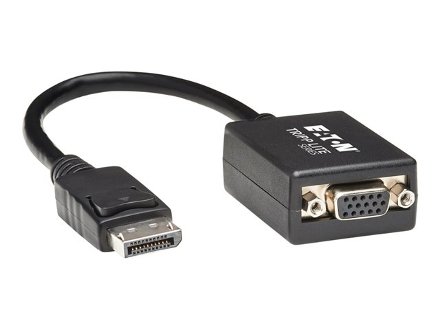 Eaton Tripp Lite Series 6in DisplayPort to VGA Adapter Active Converter DP to VGA M/F 6" - Display adapter - DisplayPort (M) to HD-15 (VGA) (F) - 15.2 cm - black