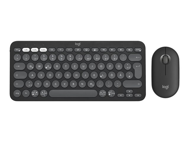 Logitech Pebble 2 Combo - Keyboard and mouse set - wireless - Bluetooth LE - QWERTY - UK - tonal graphite
