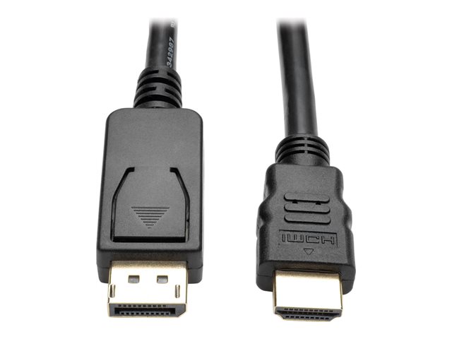 Eaton Tripp Lite Series DisplayPort 1.2 to HDMI Adapter Cable (DP with Latches to HDMI M/M), 4K, 6 ft. (1.8 m) - Adapter cable - DisplayPort male to HDMI male - 1.83 m - black - 4K support