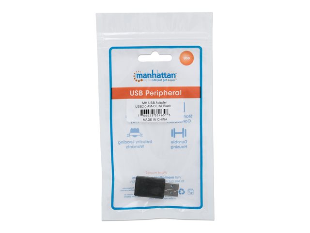 USB-A TO USB-C ADAPTER- MALE/FEMALE 480MBPS (USB 2.0) B