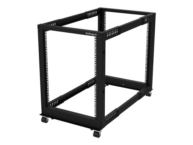 Startech 15U 19" Open Frame Server Rack, 4 Post Adjustable Depth 22-40" Mobile, Free Standing Rolling Network/Computer Equipment Data Rack, Dell PowerEdge, HP ProLiant ThinkServer - Adjustable Server Rack (4POSTRACK15U) - Rack open frame - 4-post - floor-