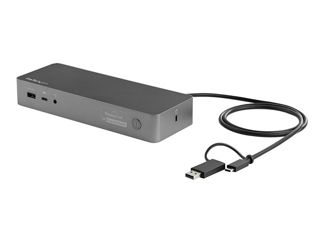 StarTech.com USB-C & USB-A Dock, Hybrid Universal Laptop Docking Station with 100W Power Delivery, Dual Monitor 4K 60Hz HDMI & DisplayPort, 4x USB 3.1 Gen 1 Hub, Gigabit Ethernet (GbE) - Hybrid USB Type-C Dock (DK30C2DPEPUE) - docking station - USB-C - 2