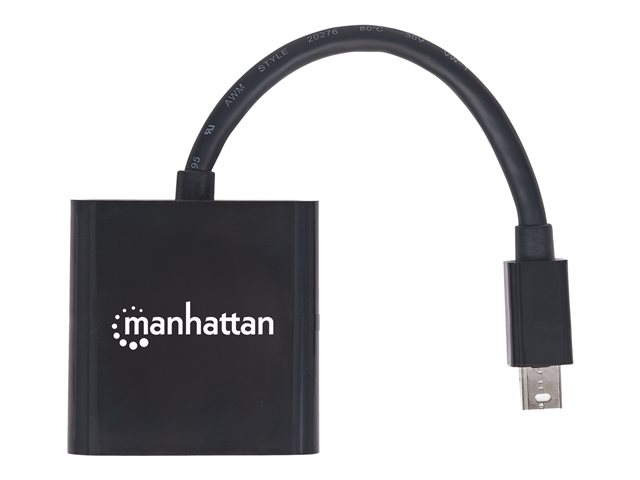 Manhattan Mini DisplayPort 1.2a to HDMI Adapter Cable, 4K@60Hz, Active, 19.5cm, Male to Female, Black, Three Year Warranty, Polybag - adapter - DisplayPort / HDMI