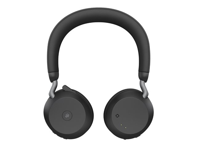 Jabra Evolve2 75 - Headset - on-ear - Bluetooth - wireless - active noise cancelling - USB-C - noise isolating - black - Certified for Microsoft Teams