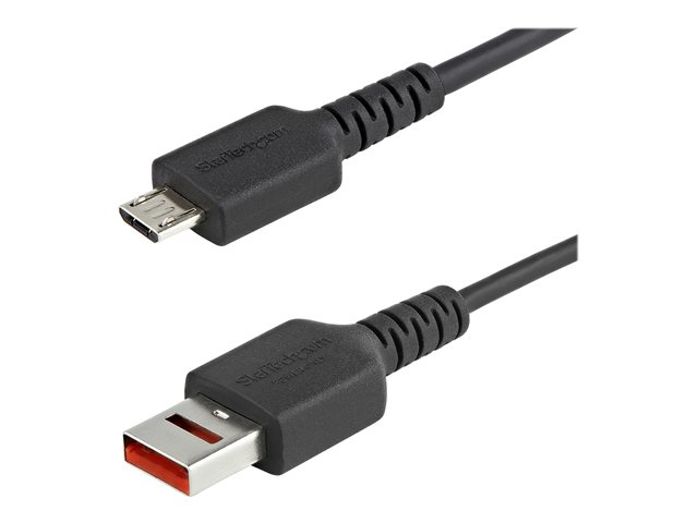 StarTech 3ft (1m) Secure Charging Cable, USB-A to Micro USB Data Blocker Charge-Only Cable, Power-Only Charger Cable for Phone/Tablet, Data Blocking USB Protector Adapter Cable, TPE - 5V at 2.4A (12W max) (USBSCHAU1M) - USB cable - USB (power only) (M) to