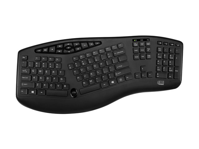 Adesso Tru-Form Media 1600 - keyboard and mouse set - with scroll wheel - US - black Input Device