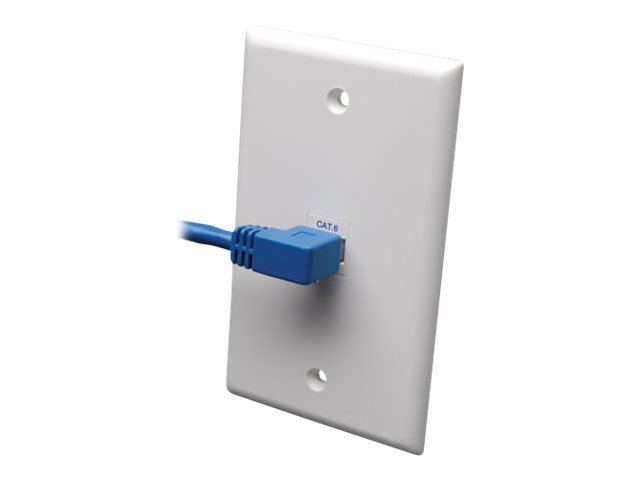Eaton Tripp Lite Series Left-Angle Cat6 Gigabit Molded UTP Ethernet Cable (RJ45 Left-Angle M to RJ45 M), Blue, 3 ft. (0.91 m) - patch cable - 91 cm - blue