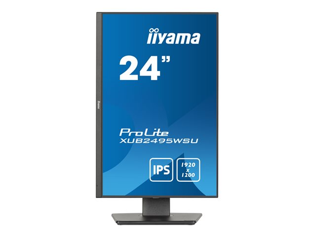 iiyama ProLite XUB2495WSU-B7 - LED monitor - 24" (24.1" viewable) - 1920 x 1200 WUXGA @ 75 Hz - IPS - 300 cd/m² - 1000:1 - 4 ms - HDMI, DisplayPort - speakers - black, matte