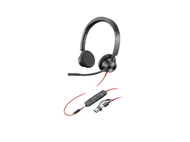 HP Poly Blackwire 3325 - headset - 3.5 mm jack, USB-C