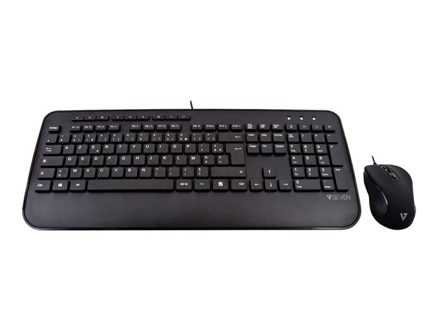 V7 CKU300FR - keyboard and mouse set - AZERTY - French - black Input Device