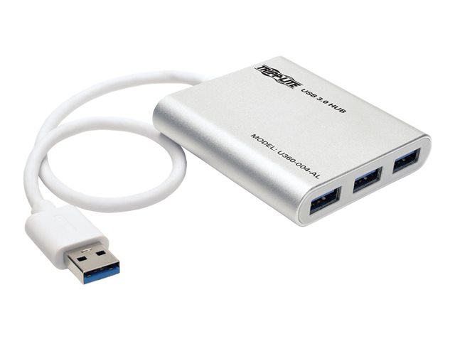 Tripp Lite 4-Port Portable USB 3.0 SuperSpeed Mini Hub Aluminum - hub - 4 ports