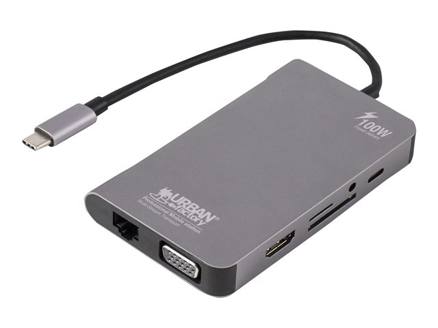 Urban Factory HUBEE PLUS mobile station - docking station - USB-C 3.1 - VGA, HDMI - 1GbE