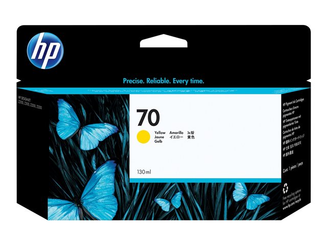 HP 70 - C9454A - 1 x Yellow - Ink cartridge - For DesignJet Z2100, Z3100, Z3100ps, Z3200, Z3200ps, Z5200, Z5400