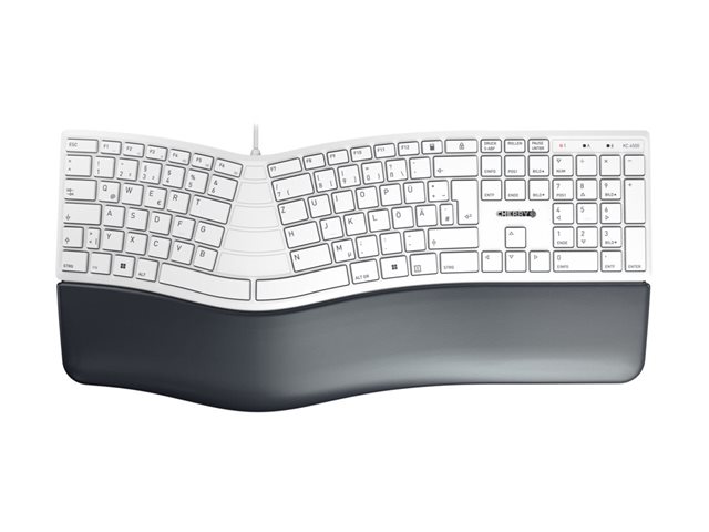 CHERRY KC 4500 ERGO KEYBOARD CORDED GERMAN USB PALE GREY