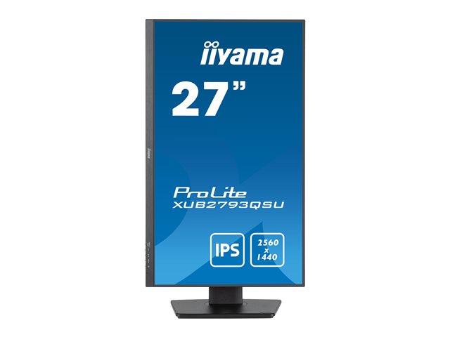 iiyama ProLite XUB2793QSU-B7 - LED monitor - 27" - 2560 x 1440 QHD @ 100 Hz - IPS - 300 cd/m² - 1300:1 - 1 ms - HDMI, DisplayPort - speakers - black, matte