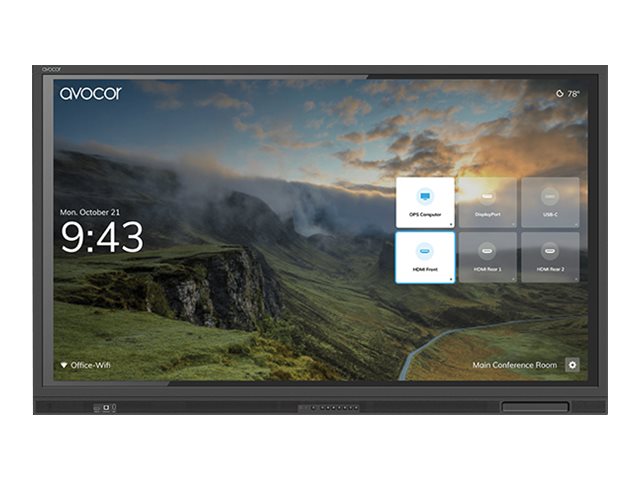 Avocor AVE-6540 - 65" Diagonal Class E Series LED-backlit LCD display - interactive digital signage - with touchscreen - 4K UHD (2160p) 3840 x 2160 - direct-lit LED