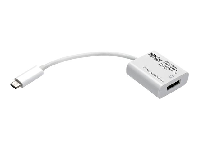 Tripp Lite USB C to DisplayPort Video Adapter Converter 4Kx2K M/F, USB-C to DP, USB Type-C to DP, USB Type C to DP 6in - external video adapter - white