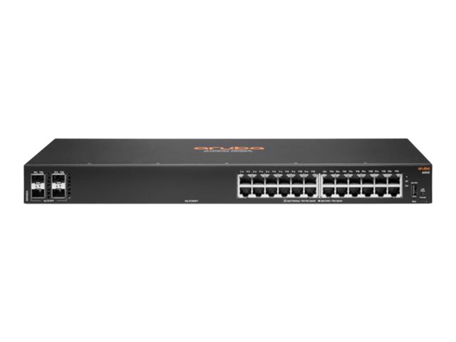 HPE Aruba 6000 24G 4SFP Switch - Switch - L3 - Managed - 24 x 10/100/1000 + 4 x Gigabit SFP - side to side airflow - rack-mountable - AC 100 - 127 V / 200 - 240 V