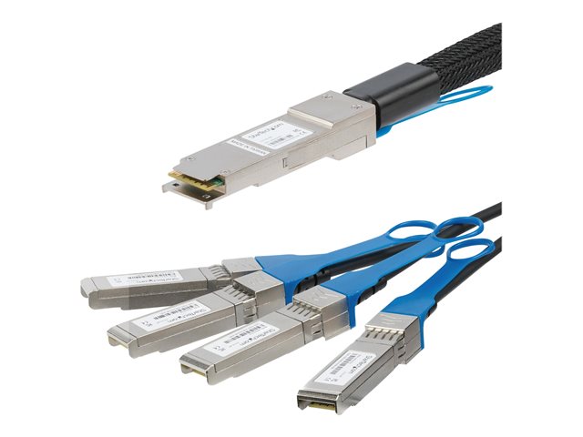 Startech Cisco QSFP-4SFP10G-CU5M Compatible 5m 40G QSFP+ to 4x SFP+ Direct Attach Breakout Cable Twinax, 40GbE QSFP+ Copper DAC 40 Gbps Low Power Passive Transceiver DAC, 40GE Cable - Lifetime Warranty (QSFP4SFP10C5) - Direct attach cable - QSFP+ to SFP+