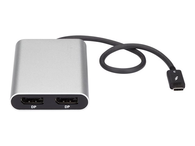 StarTech.com Thunderbolt 3 to Dual DisplayPort Adapter 4K 60Hz, Thunderbolt 3 Certified, Dual Monitor DisplayPort 1.2 Video Converter, Compatible with Mac & Windows, Dual 4K DisplayPort - TB3 to Dual DP Display (TB32DP2T) - USB / DisplayPort adapter - 24