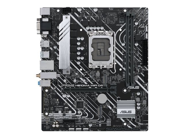 ASUS PRIME H610M-A WIFI D4 - Motherboard - micro ATX - LGA1700 Socket - H610 Chipset - USB 3.2 Gen 2, USB 3.2 Gen 1 - Gigabit LAN, Wi-Fi, Bluetooth - onboard graphics (CPU required) - HD Audio (8-channel)