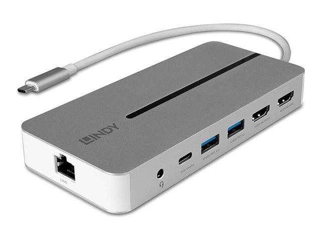 LINDY - docking station - USB-C 3.2 - 2 x HDMI - 1GbE
