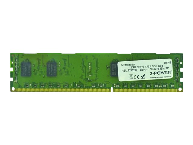2-Power - DDR3 - module - 2 GB - DIMM 240-pin - 1333 MHz / PC3-10600 - unbuffered