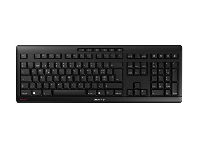 CHERRYSTREAMBLACK KEYBOARDWIRELESS USB SWISS