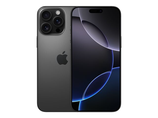 Apple iPhone 16 Pro - 5G smartphone - dual-SIM / Internal Memory 1 TB - OLED display - 6.3" - 2622 x 1206 pixels (120 Hz) - 3x rear cameras 48 MP, 48 MP, 12 MP - front camera 12 MP - black titanium