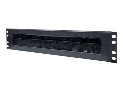 Intellinet 19" Cable Entry Panel, 2U, with Brush Insert, Black - rack cable entry panel with brush - 2U