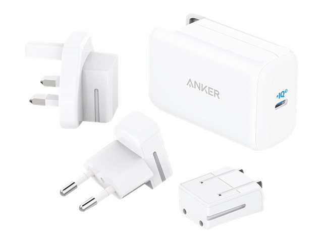 Anker PowerPort III Pod power adapter - with 3 interchangeable plugs - 24 pin USB-C - 65 Watt