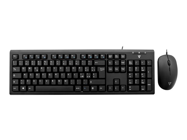 V7 CKU200IT - keyboard and mouse set - Italian - black Input Device