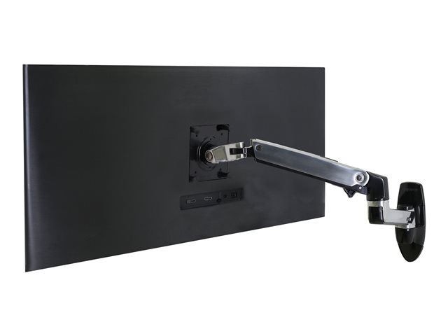 Single monitor arm, wall mount - For screens sized up to 34" - Weight Capacity: 7 to 25 lbs (3.2 to 11.3 kg). With monitors greater than 20 lbs (9.1 kg) in weight, the vertical range of motion may be reduced up to 4.5" (11 cm) for a total height range of 