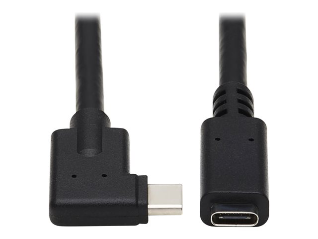 Eaton Tripp Lite Series USB-C Extension Cable (M/F) - USB 3.2 Gen 2 (10Gbps), Thunderbolt 3 Compatible, Right-Angle Plug, 20 in. (0.5 m) - USB-C extension cable - 24 pin USB-C to 24 pin USB-C - 50 cm