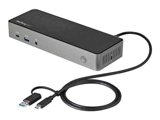 StarTech.com USB-C & USB-A Dock, Hybrid Universal Triple Monitor Laptop Docking Station w/ DisplayPort & HDMI 4K 60Hz, 85W Power Delivery, 6x USB Hub, Ethernet, Audio, USB 3.1 Gen 2 10Gbps - Multi-Monitor Dock (DK31C3HDPDUE) - Docking station - USB-C - 3 