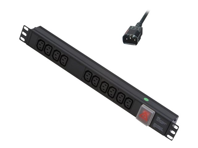 1U 10 WAY IEC PDU IEC PLUG TO 10 X IEC SOCKETS